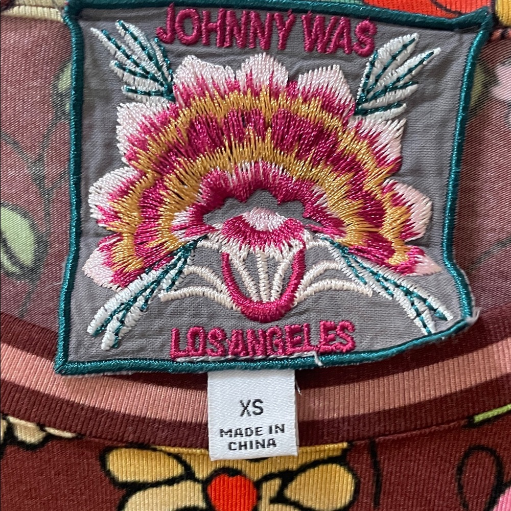 Johnny Was Multicolor Floral Short Sleeve Top - Picture 3 of 4